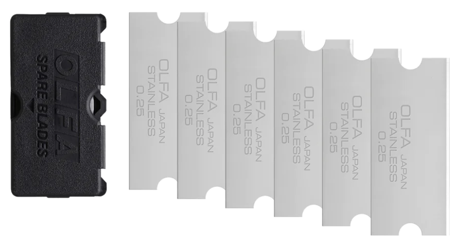 40mm Stainless Steel Glass Scraper Blade - Pack of 6
