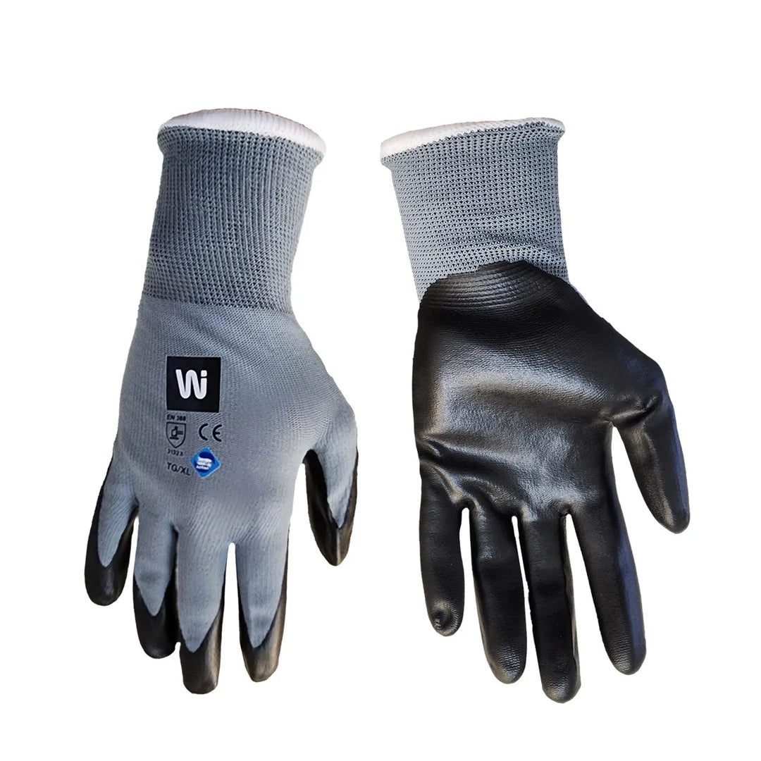 Wipeco - Gloves with Black Nitrile Palm and Grey Nylon Shell