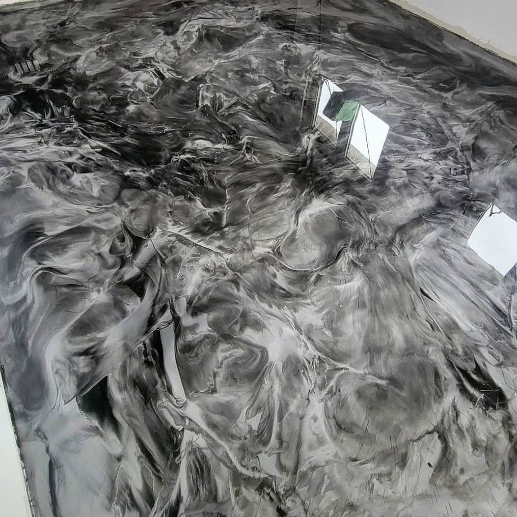 plancher epoxy metallique