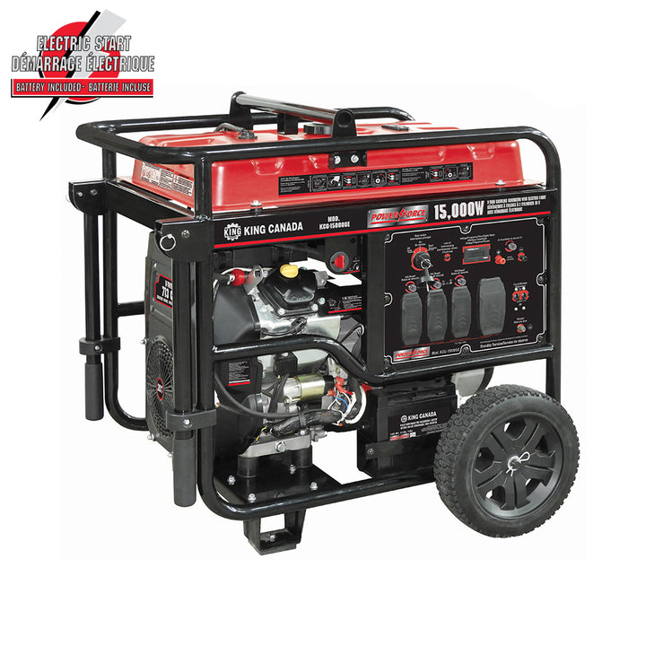 15,000 Watts Gasoline Generator with 2 V-Cylinders and Electric Start