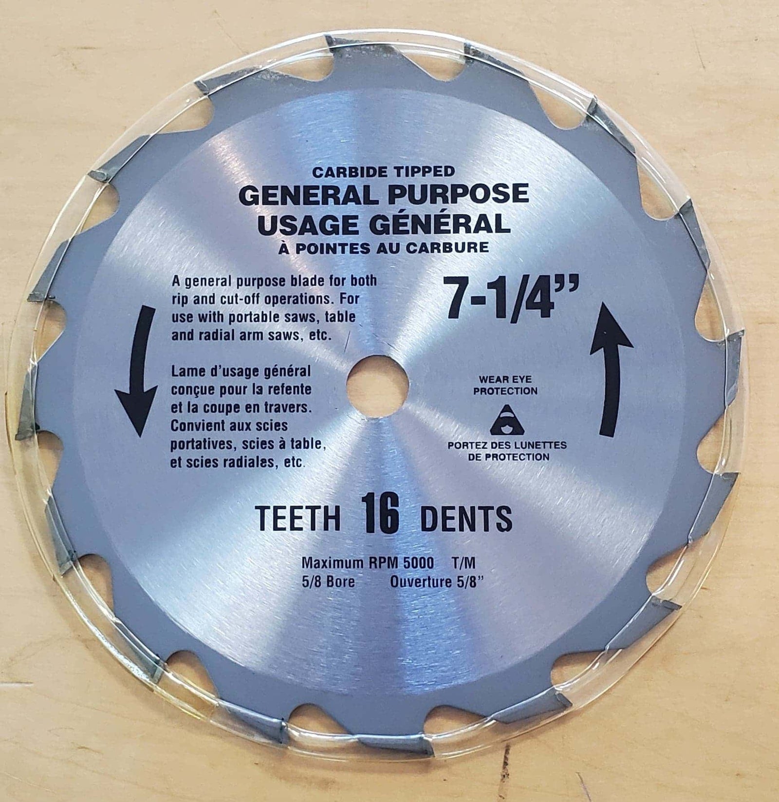 Lame de scie circulaire à pointe au carbure